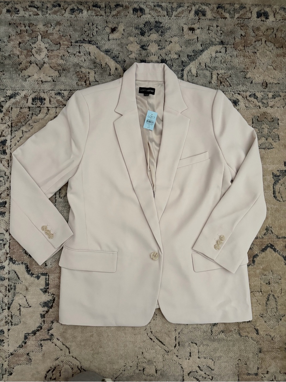 NWT Loft Versa Crepe Drape Women’s White Clay blazer size 12 petite